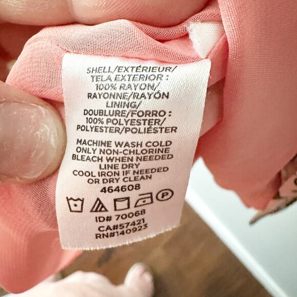 Loft Pink Garden Floral Print Sleeveless Shift Dress women's size large - Picture 7 of 11